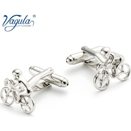 VAGULA Excellent Quality Cuff links Button Gemelos Men Jewelry riding cycling Bicycle Bike Cufflinks 210