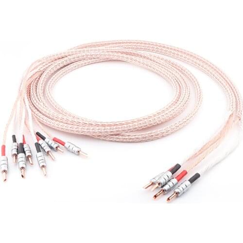 Yter Hi-End KB 12TC OCC Speaker Wire Hifi Speaker Cable CMC BFA 2 Banana Plug to 4 Banana Jack