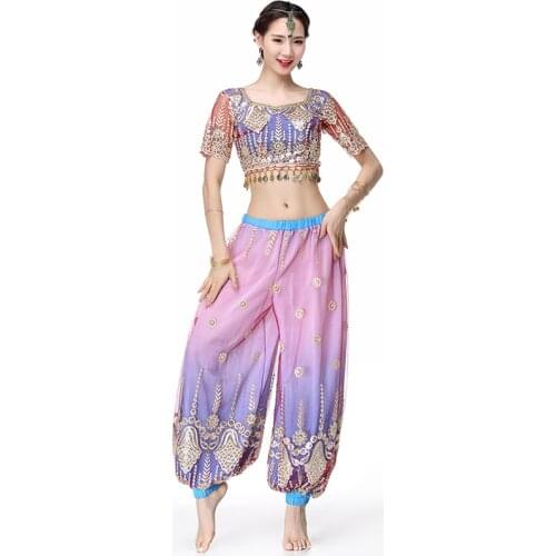 2022 New Fashion Pink Woman Belly Dance Costume Women Wear Skirt Pants TV Show Stage Performance Suits Dance Clothing