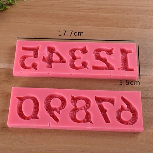 0-9 Silicone Mold Double Sugar Cake of Chocolate Lollipop Numbers Die Lace Die Baking DIY Tools Silicone Molds Numbers