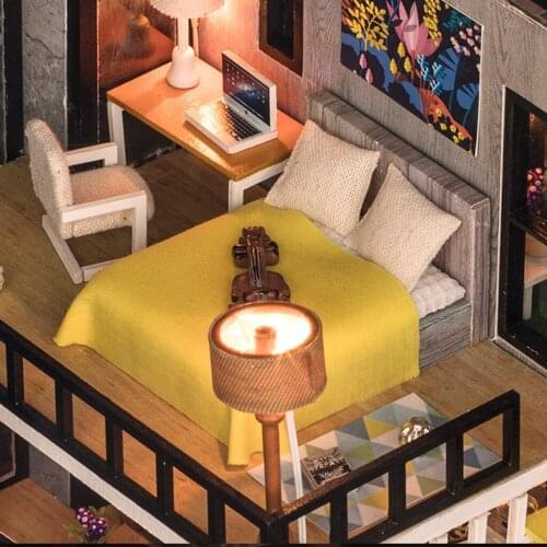 1/20 Wooden Romantic Dollhouse DIY Modern Villa House Puzzles Toys Birthday Gift