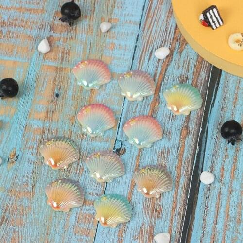 10Pc Simulation Resin Gradiently Colored Shell DIY Crafts Accessories Decoration Scrapbooking Crafts Decoration