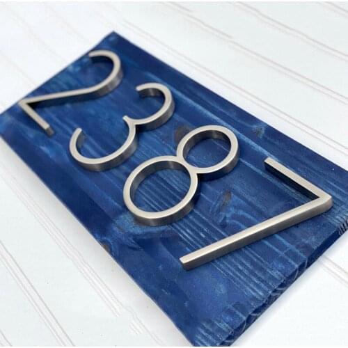 12cm Silver House Number Sign #0-9 Alphabet Letters 5 inch. Signage Home Door Numbers Outdoor Address Numeros Puerta