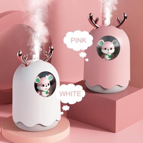 2021 New Mini Humidifier 300ML Cute Pet Water Replenishment Instrument Household Appliances Car Desktop Aromatherapy With Light