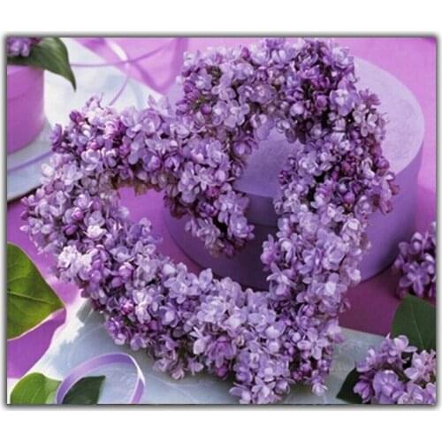 5D Diy Diamond Painting Cross Stitch Heart-Shaped Garland Needlework Diamond Embroidery Full Round Mosaic Decoration Resin Kits