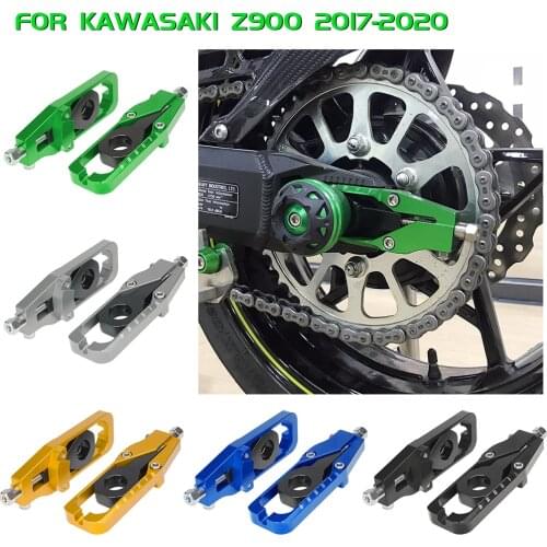 CNC Aluminum Motorcycle Rear Chain Adjusters Tensioner Catena With Spool For Kawasaki Z900 2017 2018 2019 2020 Z 900 Accessories