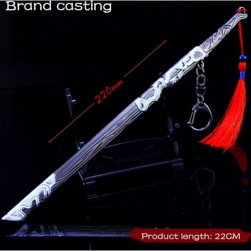 Alloy Sword Animation Game Peripheral 22cm Cosplay Casual Sword with Sheath Sword Weapon Model Metal Crafts Keychain Not Edged