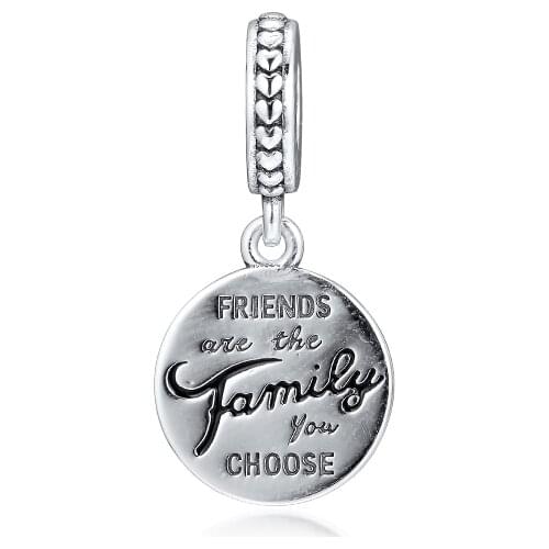 Beads For Jewelry Making Friends Are Family Dangle Charm Fits Sterling Silver Charms Bracelet & Bangle Fashion Female DIY Beads