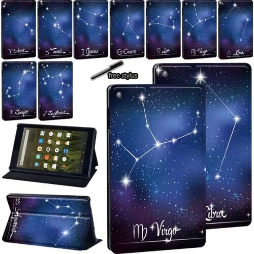 For Amazon Fire 7 (5th 7th 9th Gen)/HD 8 (6th 7th 8th Gen)/HD 10(5th 7th 9th Gen) constellation Pattern series Tablet Cover Case
