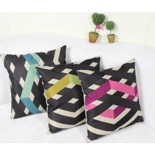 17.7x17.7 Inch Decorative Modern Black White Chevron Zig Zag Throw Cushion Cover Pillow Case for Sofa Bedding Couch Home Decor