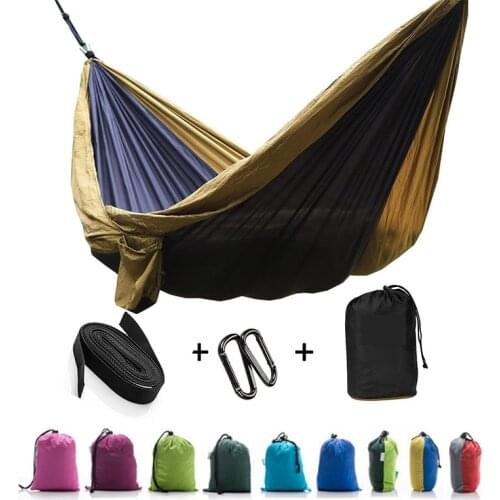 Parachute double hammock hanging bed Nylon durable ultra-light Sleeping Bed Swing Outdoor Camping tent Travel 2 Persons 2.7x1.4m