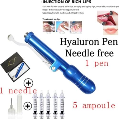 Hyaluronic Pen Lip Injection Gun Massage Atomizer Pen Injection Anti Wrinkle Pressure No Needle Mesotherapy Filler Lip Lifting