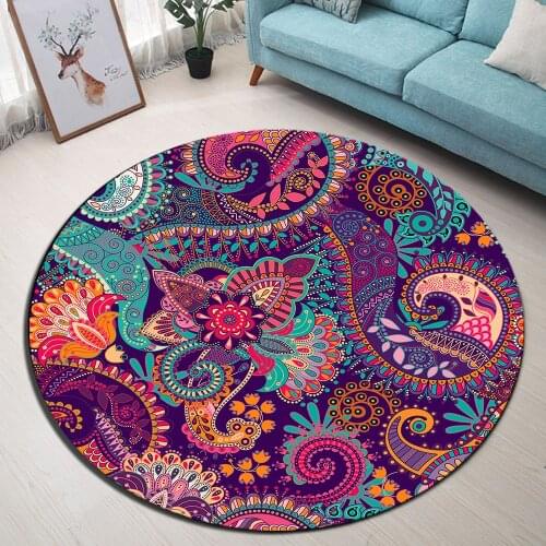 Mandala Round Floor Mats and Rugs for Family Living Room Bedroom Cushions Bathroom Floor Door Mats