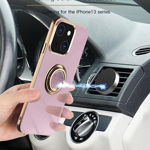 Magnet Finger Ring Holder Case For iPhone 13 Pro Max 13Mini Mini 6D Plating 360 Bracket Cover For iPhone13 iPhone 13Pro Fundas