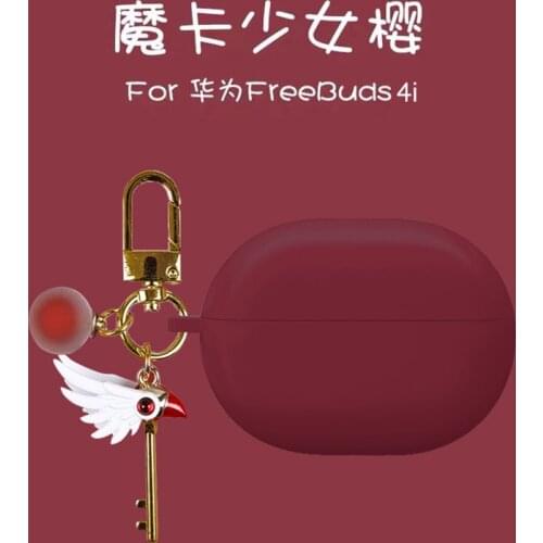 Cute Rabbit dinosaur case For Huawei Freebuds 4i Case cartoon Keychain Silicone Non-slip Earphone Cover Protection Case