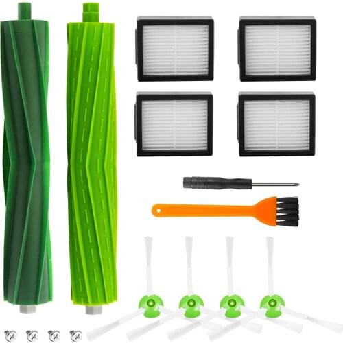16pcs Assembly Kit For Irobot Roomba I7 I7+/i7 Plus E5 E6 E7 Eplacement Parts Side Brush&filters Main Brush Side Brush Filter