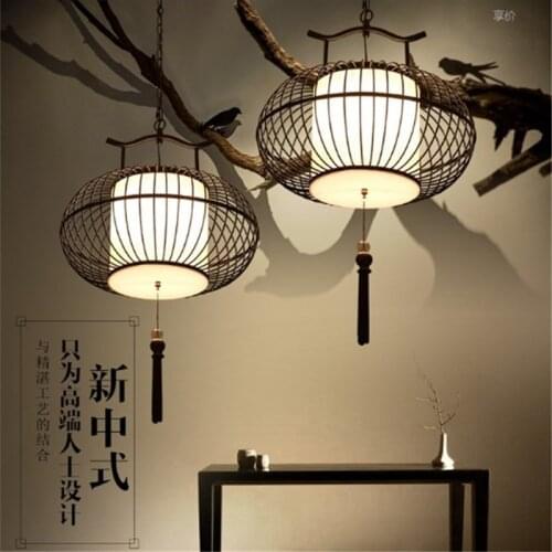 New chinese style wrought iron pendant light antique bird cage lamp bird cage pendant light balcony lamps