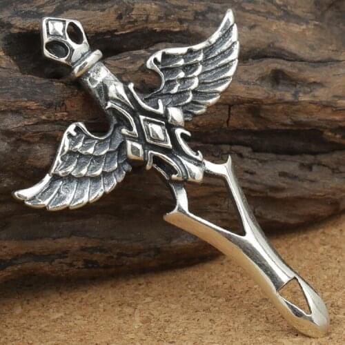 S925 STERLING SILVER ORNAMENT ANGELS WINGS COUPLES THAI SILVER FASHION NECKLACE