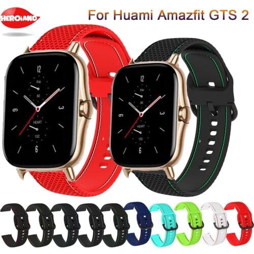 Silicone Wrist Band Strap For Huami Amazfit GTS 2 / Mini Smart Watch Band Bracelet For Xiaomi Amazfit Bip S/U / Pro / GTR Correa