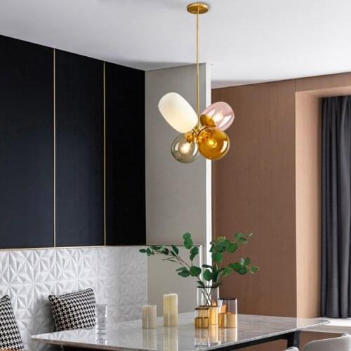 Modern Light luxury Design Glass Ball Pendant Light Loft Nordic Hanging Lamp Pendant Lamp for Living Room Kitchen Luminaire