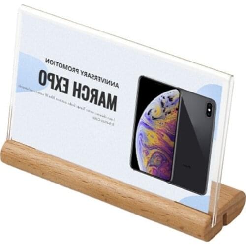 Price Tag Label Stand Shop Counter Top Stand Mini Clear Plastic Desk Sign Price Label Display Holder Decorations