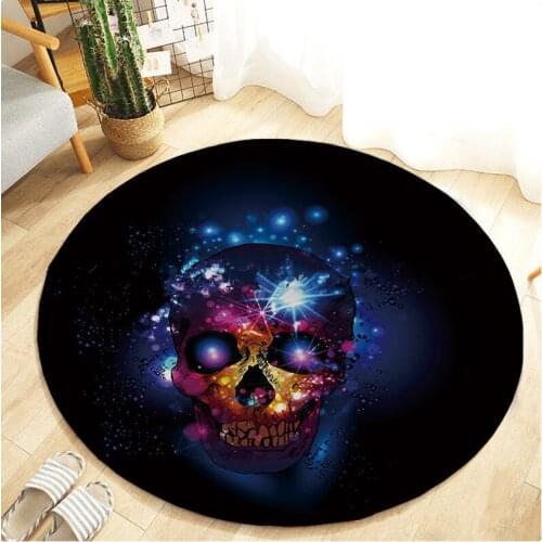 Halloween Party Decorative Round Carpet Geometric Skull Printed 3D carpets for Living Room bedroom Area Rugs Kids Room Play Mats