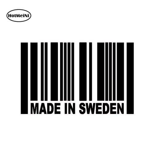 HotMeiNi Made in Sweden Barcode 15*9 cm Car stickers JDM car window car body words number letter Vinyl Decal Black/Silver