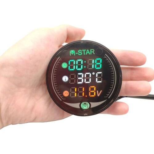 For Suzuki DL650 dl 1000 650 GSR600 GSR750 GSXS750 Motorcycle Voltmeter Time Temperature LED 3-in-1 LED Digital Voltage Meter