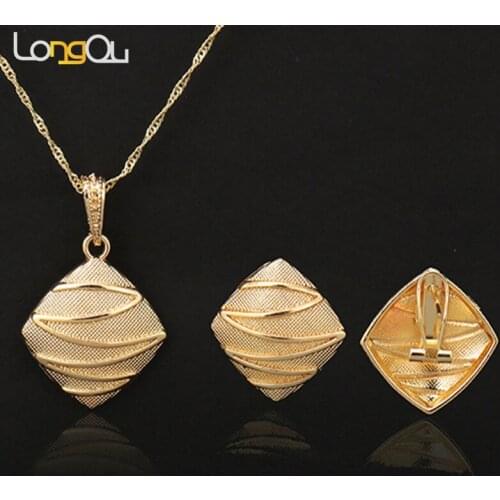Jewelry Sets for Women geometric Zinc alloy stainless steel Hypoallergenic Copper Necklace/Earrings Jewelry Sets Wholesale