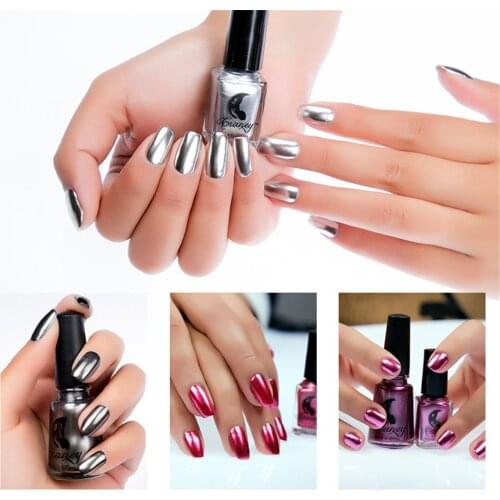 Metallic Nail Polish Mirror Glitter Effect Chrome Varnish Lacquer Manicure Mental Flash Base Nail Art