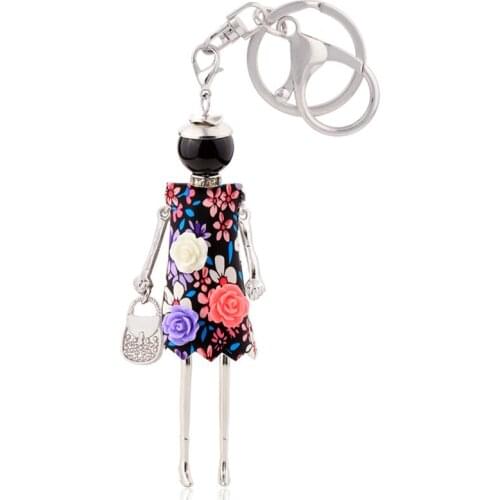 Women Fashion Key Chain 2020 New Design Cute Flower Keychain Girl Charm Bag Car Pendant Wholesale