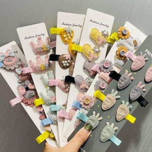 1Set Girls Cute Cartoon Fruit Animal Crown Hairpins Children Sweet Hair Clip Barrettes Headband Kids Fashion Hair Accessories
