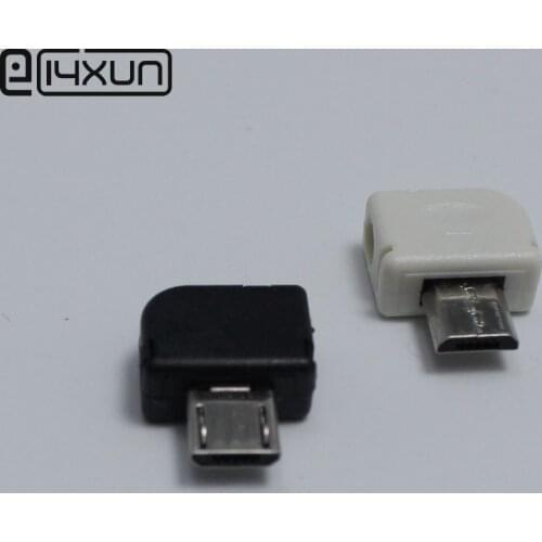 10sets Micro USB 5PIN Welding Type Male Plug Connectors 90 Degrees 5P USB Tail Socket 3 in 1 DIY White Black