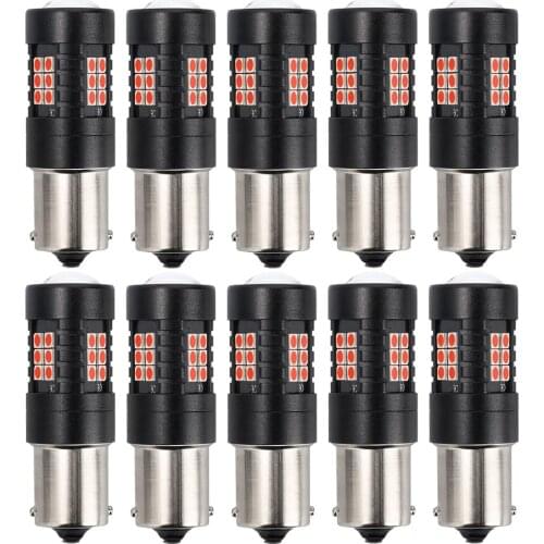 10Pcs 1156 BA15S P21W LED BAU15S PY21W BAY15D LED Bulb 1157 P21/5W R5W 21pcs 3030SMD Auto Lamp Bulbs Car LED Light 12V - 24V