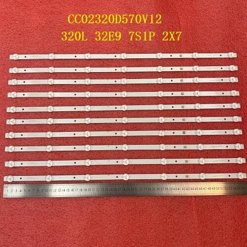 10pcs/lot LED backlight strip For RCA RTDVD3215-B AOC T3211M 320L 32E9 7S1P 2X7 CC02320D570V12 08 02