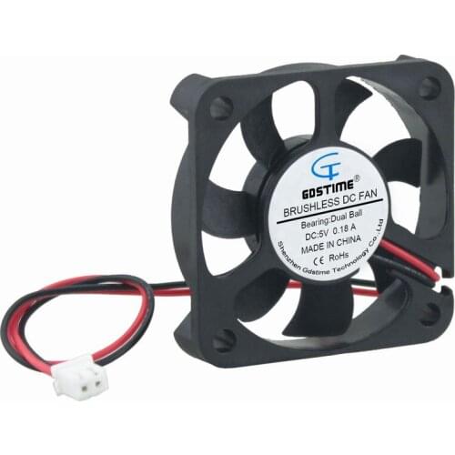 100 pcs Gdstime DC 5V 50mm x 10mm Ball Bearing 50x50mm 5010 DC Brushless Cooling Fan 5cm Small Cooler 2Pin 5010