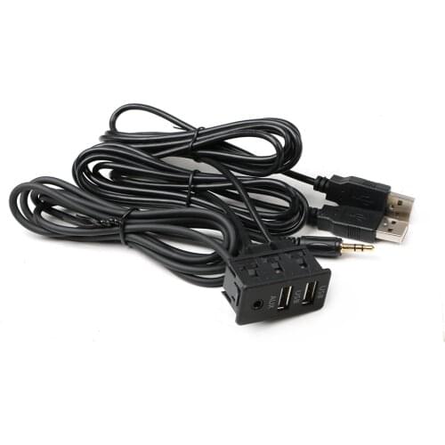 150CM 3 Styles Car Dash Flush Mount AUX USB Port Panel Auto Boat Dual USB Extension Cable Adapter for Volkswagen Toyota