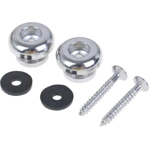 2Pcs/Pair Replacement Guitar Strap Locks Parts Chrome Belt Lock Buttons Buckle Guitar Accessories Gold Silver Black Color