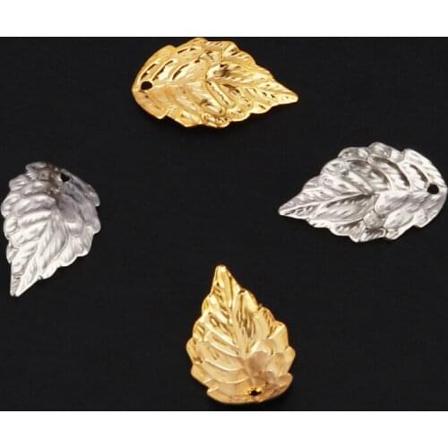 20pcs Stainless Steel Leaf Pendant Jewelry Charms Leaves Shape Pendant For DIY Handmade Fitting DIY Jewelry Making Accessories