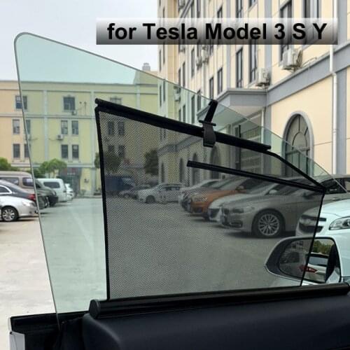 2021 Roll Car Sunshade for Tesla Model 3 Y Luxury Side Windows Sun Shade Drape Roller Car Curtains for Tesla 3/S/X/Y