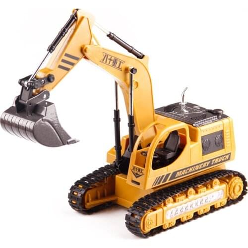 5-Channel LED Flashing Light RC Remote Control Excavator Kids Toy Collection