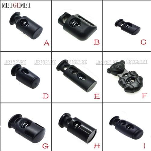 5pcs/pack Plastic Cord Lock Toggle Clip Stopper Belt Buckle For Paracord & Cord Tether Tip Clothing/Backback/ Paracord Black