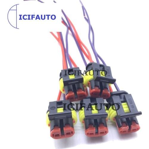 5 Pieces Waterproof Male Electrical Connectors Plug 2-Pin Way With Wire For Car Motorcycle Scooter Marine