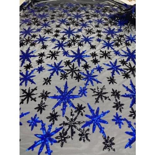 5yards/pc) Latest embroidered French net lace fashion African sequins tulle lace fabric for attractive party dress FJY450