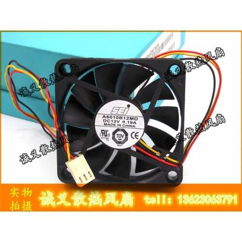 6CM A6010B12MD 6010 12v 0.19a 3WIRE cooling fan