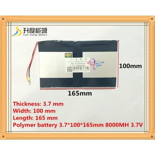 The tablet battery 3.7V 8000mAH 37100165 Polymer lithium ion / Li-ion battery for tablet pc