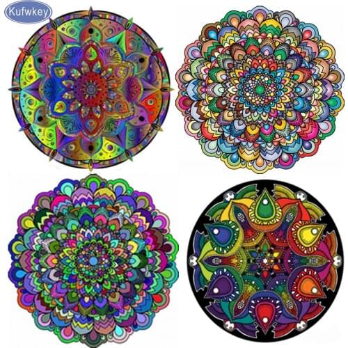 Kufwkey Mandala Diamond Painting Cross Stitch"abstract flower"diamond Embroidery sale,Mosaic Diamond 5d,Needlework,wall stickers