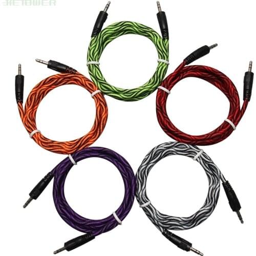 1.5M Jack 3.5mm Audio Cable Nylon Braid 3.5mm Car AUX Cable Headphone Extension Code for Phone MP3 Car Headset Speaker 30pcs