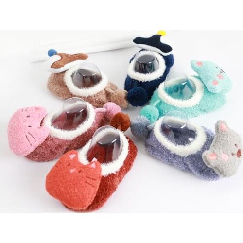 Big Sales KACAKID Warm Coral Fleece Infants Baby Socks Cute Cartoon Baby Socks Soft Animal Pattern Boys Girls Floor Baby Socks