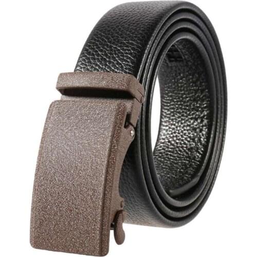 Mens Belt Ratchet Dress Belt with Automatic Buckle Brown/Black-Trim to Fit-35mm wide